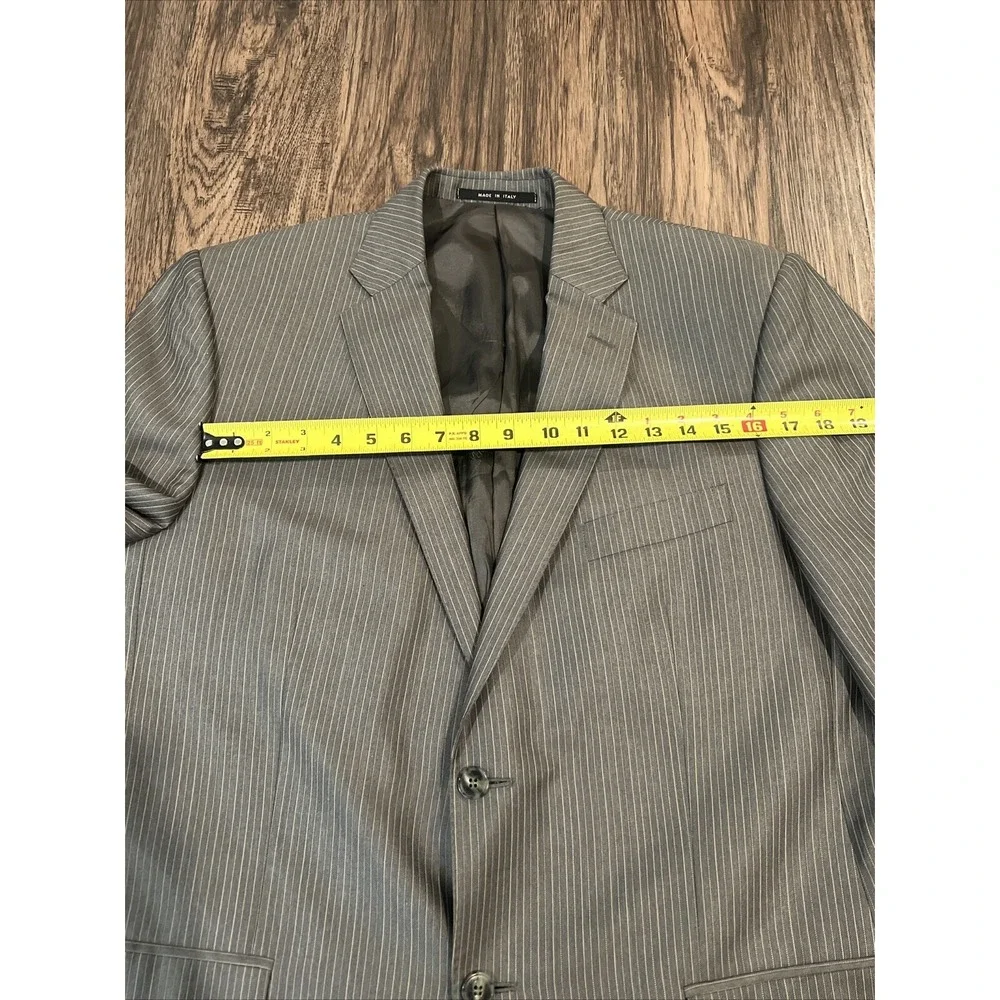 Versace Collection Blazer Sport Color Gray Pinstriped Wool Sz 46 (56 Eu) Italy